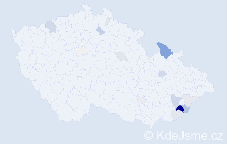 Příjmení: 'Latinák', počet výskytů 41 v celé ČR