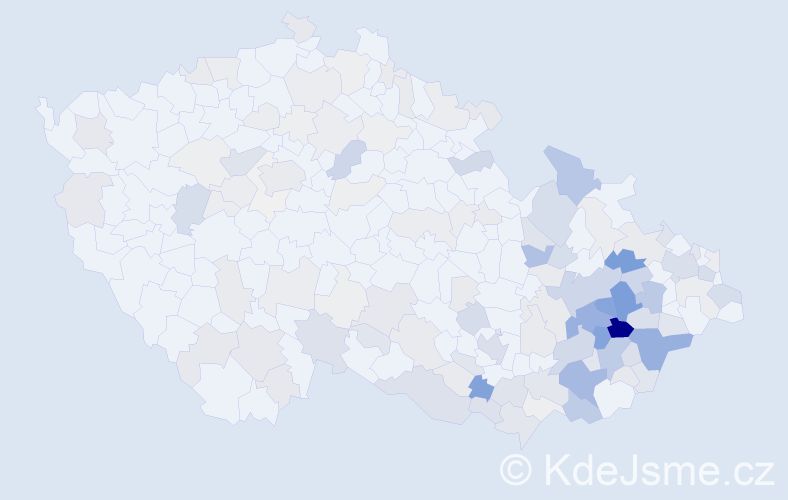 Příjmení: 'Mikulíková', počet výskytů 561 v celé ČR