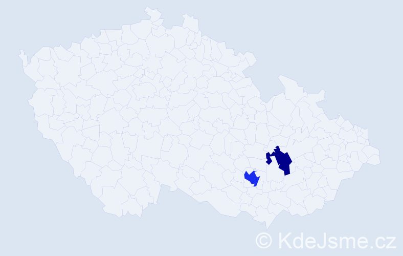 Příjmení: 'Majoršin', počet výskytů 3 v celé ČR
