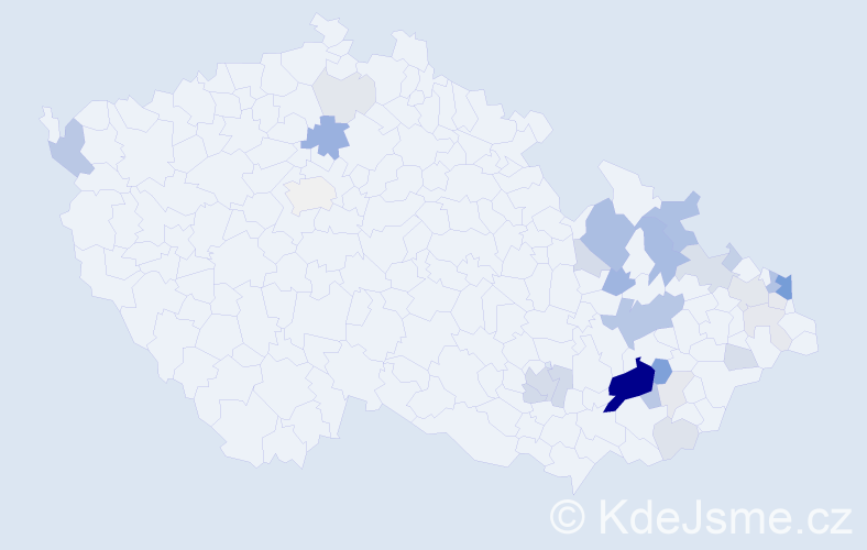 Příjmení: 'Majdová', počet výskytů 104 v celé ČR