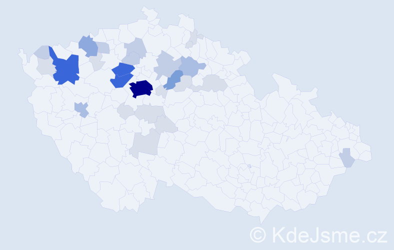 Příjmení: 'Kemr', počet výskytů 96 v celé ČR