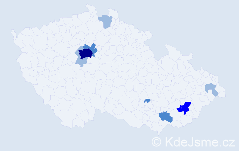 Příjmení: 'Fimbinger', počet výskytů 19 v celé ČR