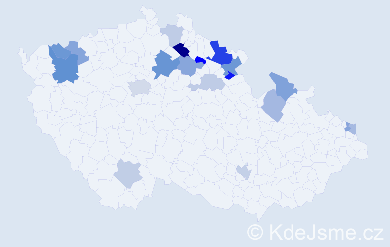 Příjmení: 'Kriegel', počet výskytů 33 v celé ČR