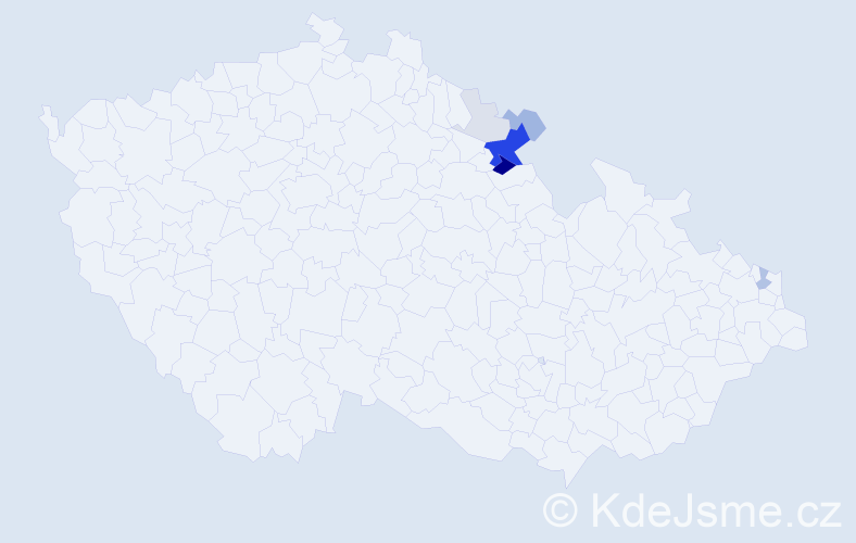 Příjmení: 'Gyurácsová', počet výskytů 23 v celé ČR