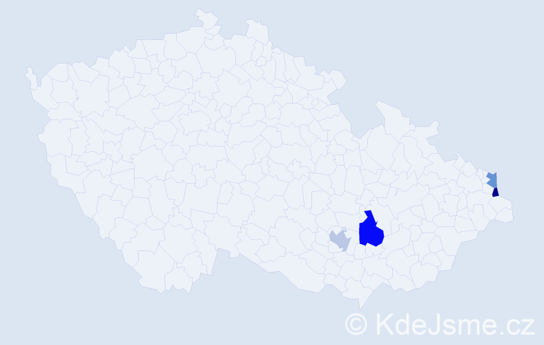 Příjmení: 'Segeďová', počet výskytů 9 v celé ČR