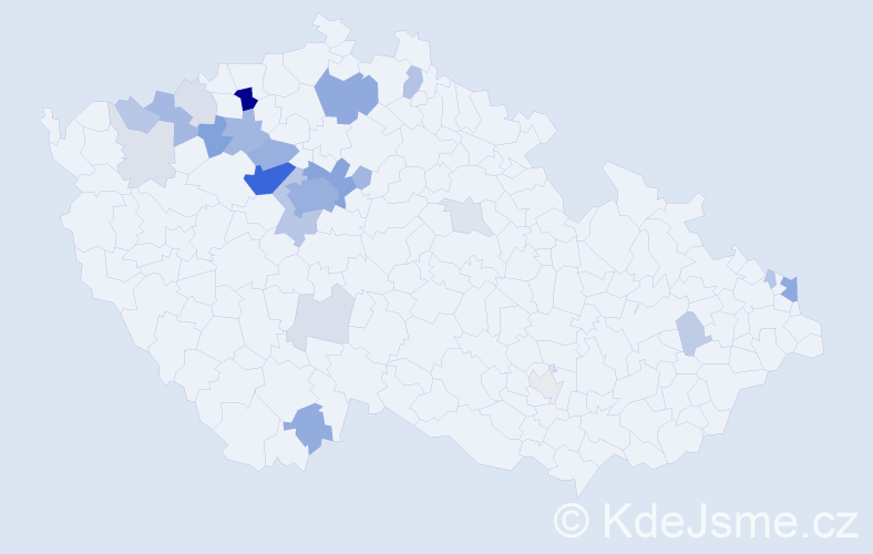 Příjmení: 'Kloubek', počet výskytů 92 v celé ČR