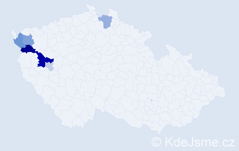 Příjmení: 'Kudík', počet výskytů 23 v celé ČR