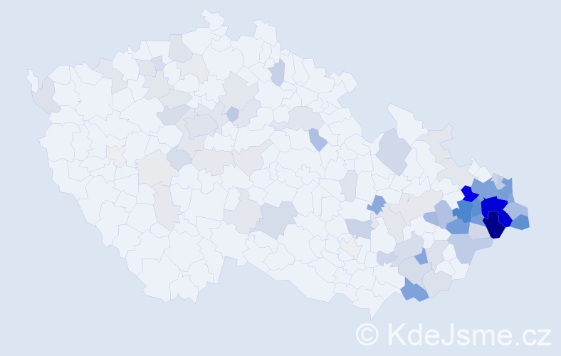 Příjmení: 'Tobola', počet výskytů 398 v celé ČR