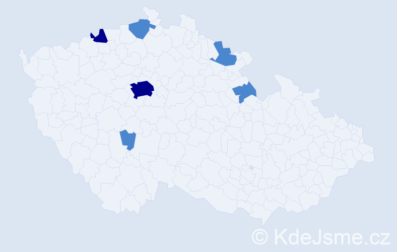 Příjmení: 'Papešová', počet výskytů 10 v celé ČR