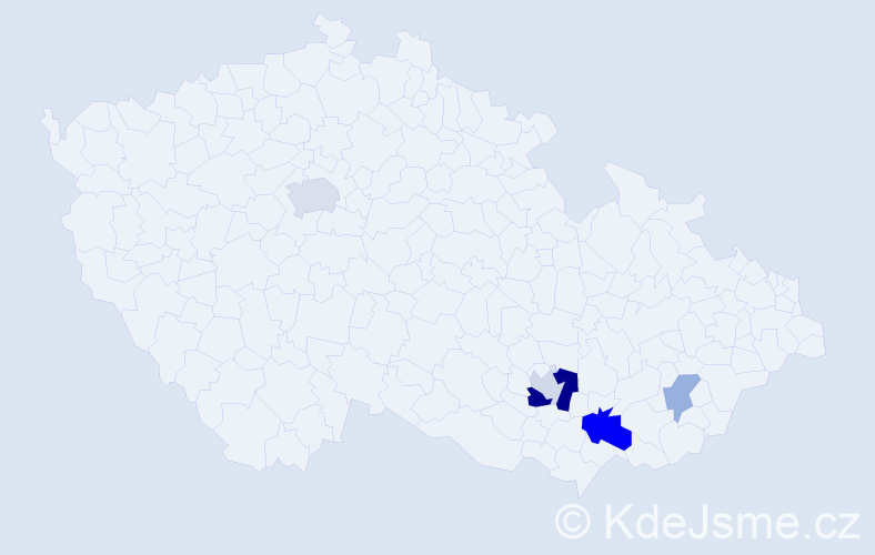 Příjmení: 'Devát', počet výskytů 11 v celé ČR