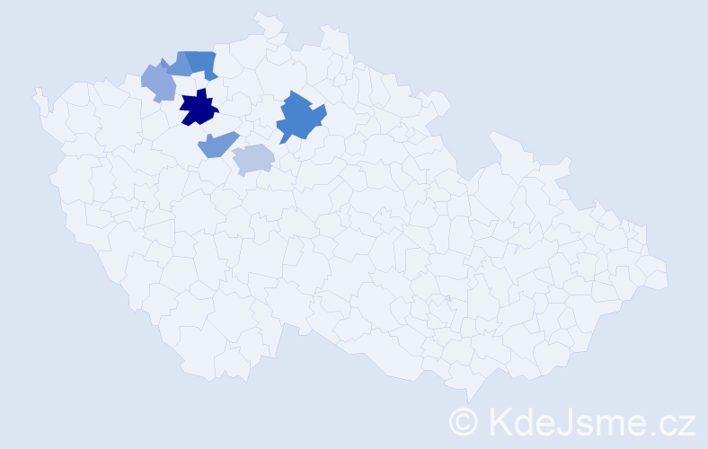 Příjmení: 'Kypová', počet výskytů 18 v celé ČR