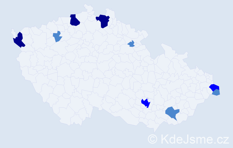 Příjmení: 'Dam', počet výskytů 17 v celé ČR