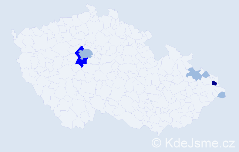 Příjmení: 'Tkaczyk', počet výskytů 11 v celé ČR