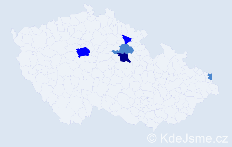 Příjmení: 'Pojda', počet výskytů 9 v celé ČR