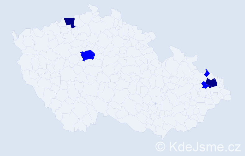 Příjmení: 'Chlánová', počet výskytů 7 v celé ČR