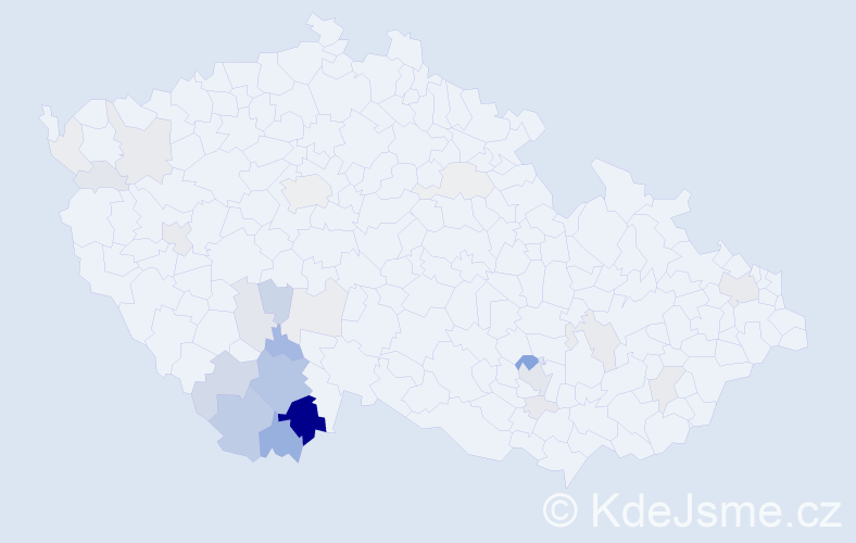 Příjmení: 'Stráský', počet výskytů 104 v celé ČR