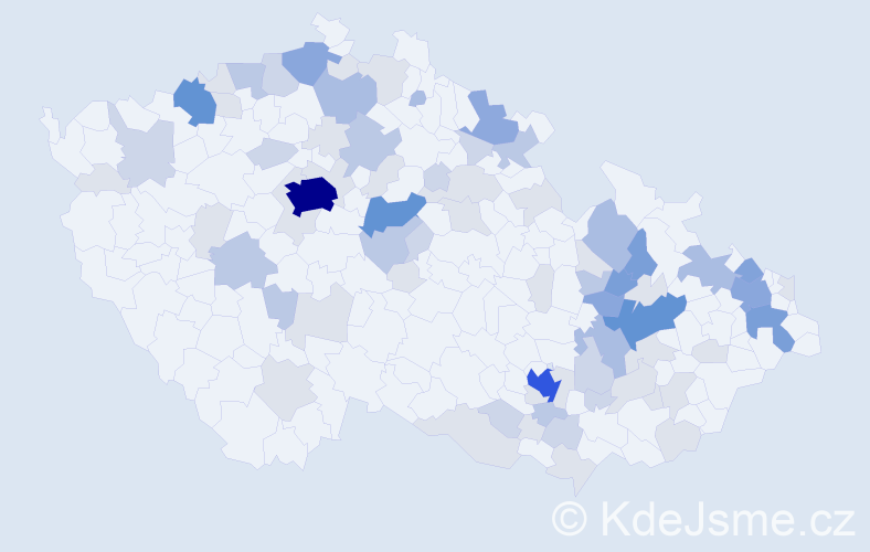 Příjmení: 'Vepřeková', počet výskytů 226 v celé ČR