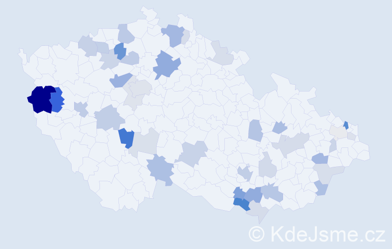 Příjmení: 'Majerčíková', počet výskytů 98 v celé ČR