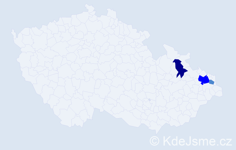Příjmení: 'Vojtanovská', počet výskytů 6 v celé ČR