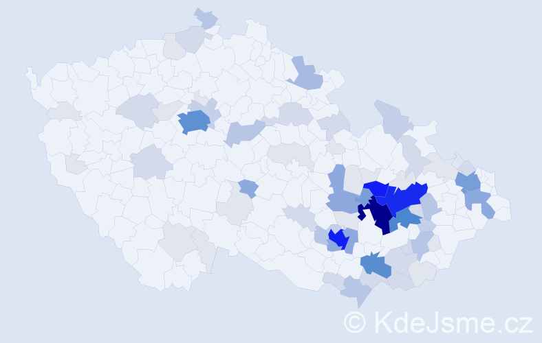 Příjmení: 'Pluháček', počet výskytů 292 v celé ČR