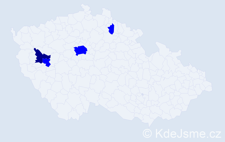 Příjmení: 'Valenčatová', počet výskytů 5 v celé ČR