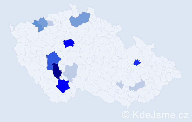 Příjmení: 'Hybrant', počet výskytů 64 v celé ČR