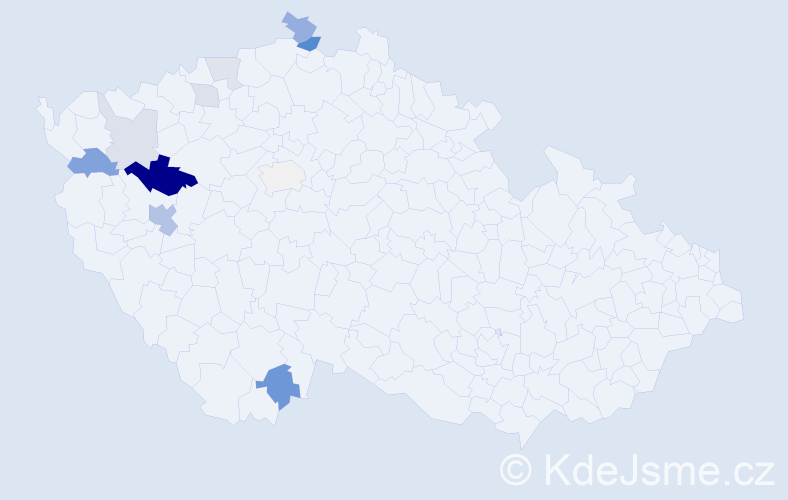 Příjmení: 'Běláčová', počet výskytů 25 v celé ČR