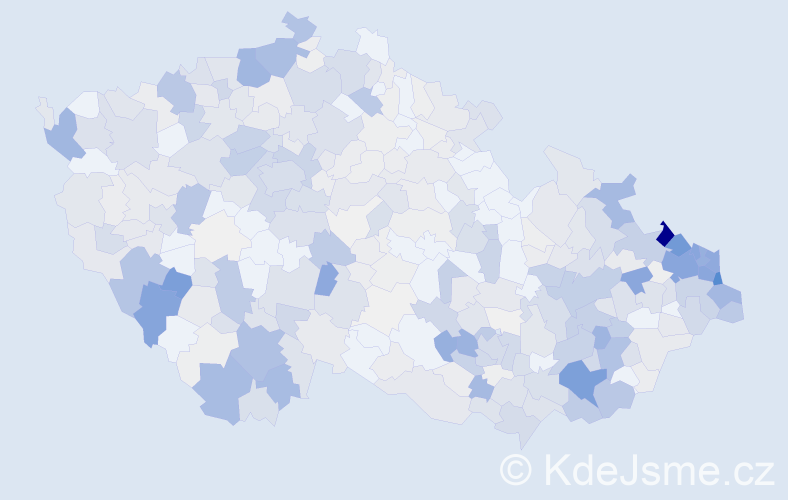 Příjmení: 'Dudová', počet výskytů 2349 v celé ČR