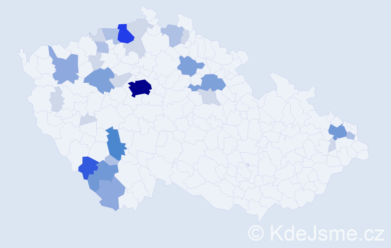 Příjmení: 'Bělecká', počet výskytů 89 v celé ČR