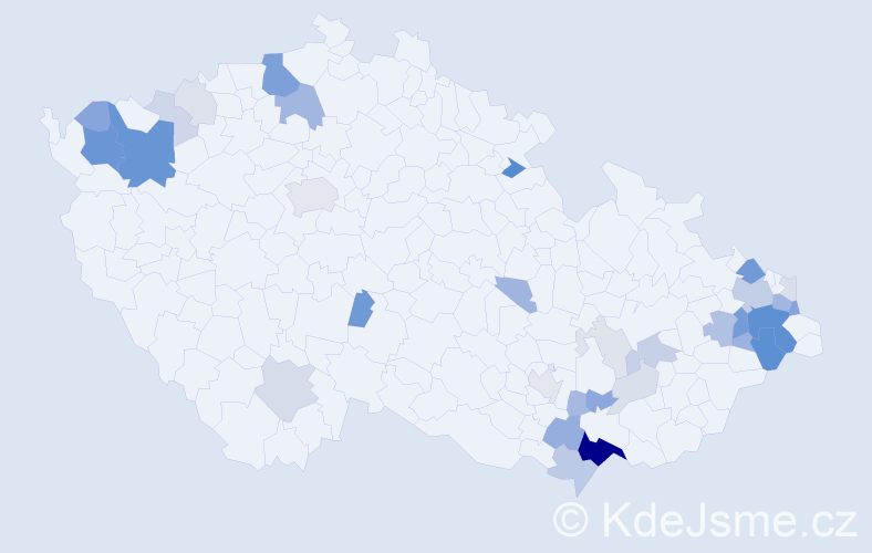 Příjmení: 'Bílská', počet výskytů 112 v celé ČR