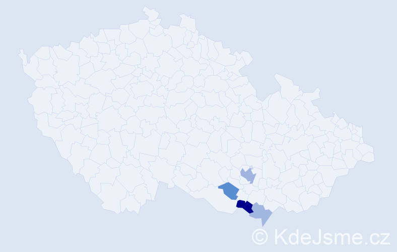 Příjmení: 'Suparičová', počet výskytů 8 v celé ČR
