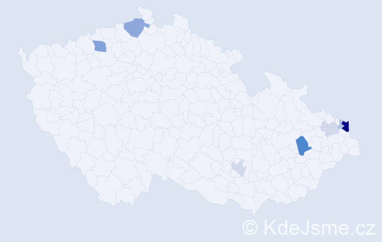 Příjmení: 'Tomes', počet výskytů 35 v celé ČR