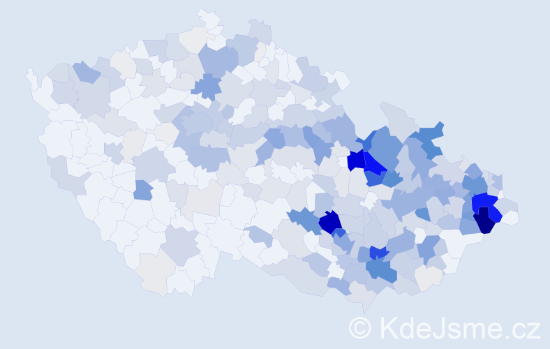 Příjmení: 'Merta', počet výskytů 1158 v celé ČR