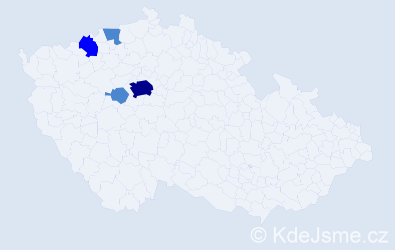 Příjmení: 'Vizvary', počet výskytů 7 v celé ČR