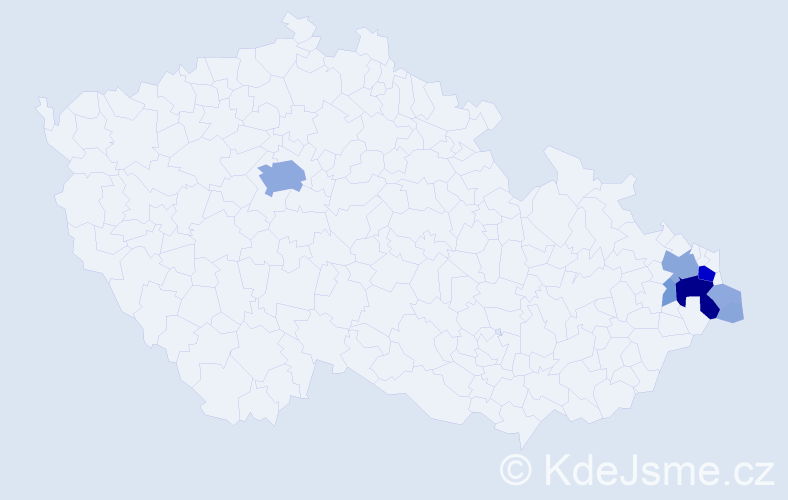 Příjmení: 'Fikoczková', počet výskytů 26 v celé ČR