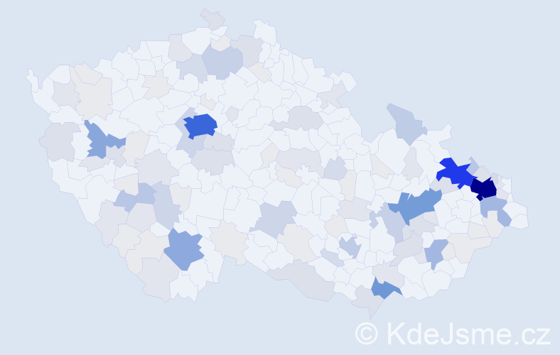 Příjmení: 'Klásková', počet výskytů 430 v celé ČR