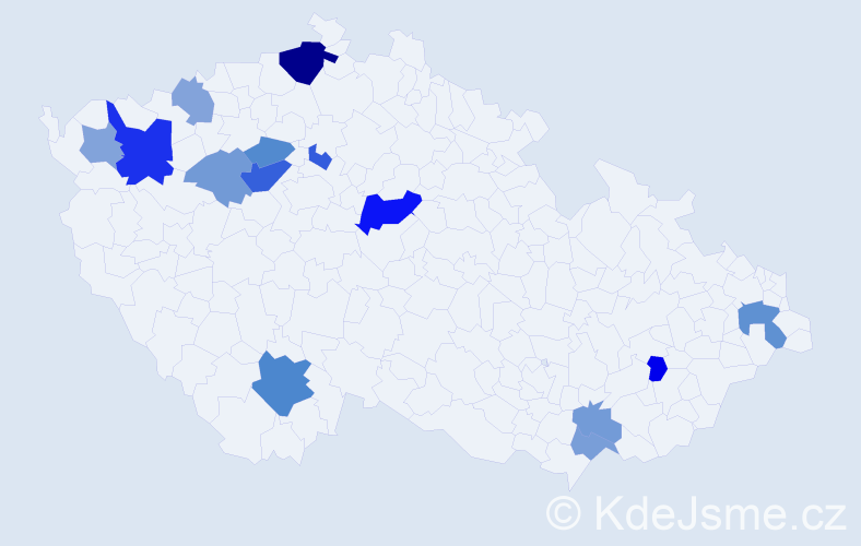 Příjmení: 'Rákoš', počet výskytů 26 v celé ČR