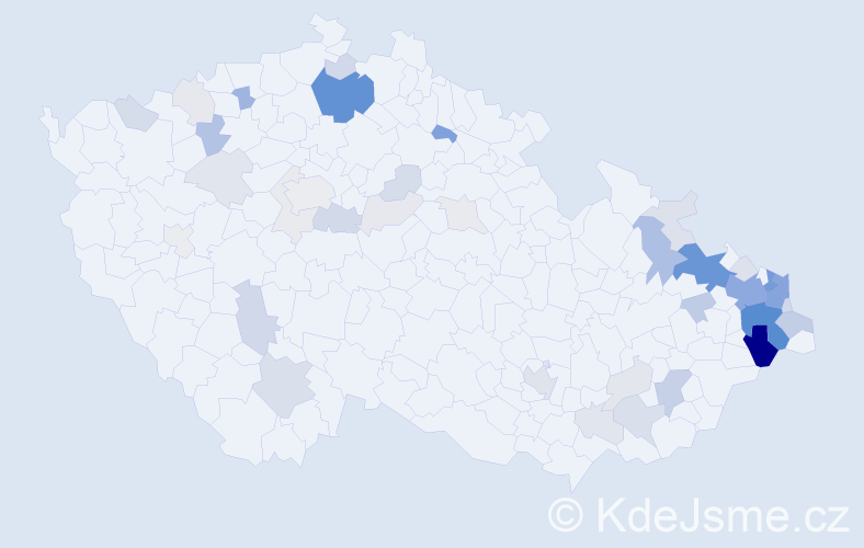 Příjmení: 'Gurecká', počet výskytů 168 v celé ČR