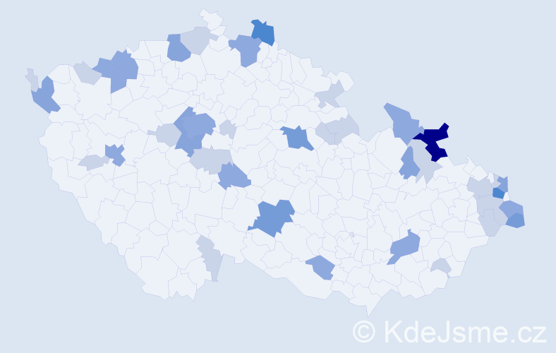Příjmení: 'Petrek', počet výskytů 89 v celé ČR