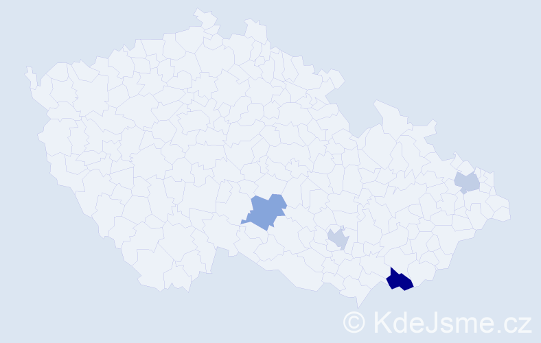 Příjmení: 'Liferenková', počet výskytů 5 v celé ČR