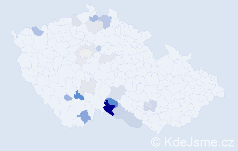 Příjmení: 'Lajtkepová', počet výskytů 54 v celé ČR