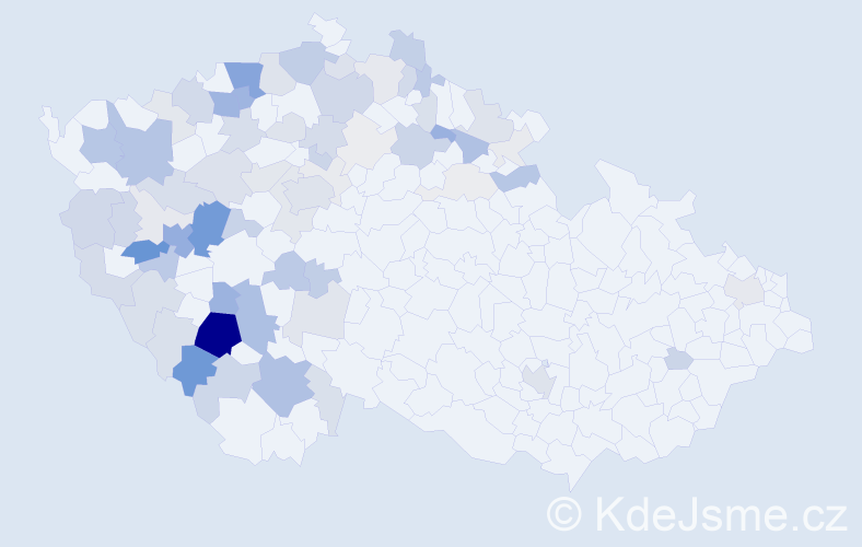 Příjmení: 'Kunclová', počet výskytů 261 v celé ČR