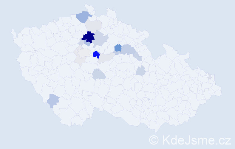 Příjmení: 'Vostruhová', počet výskytů 60 v celé ČR