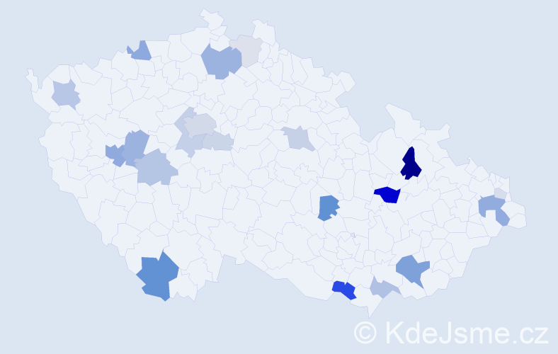 Příjmení: 'Procháska', počet výskytů 63 v celé ČR
