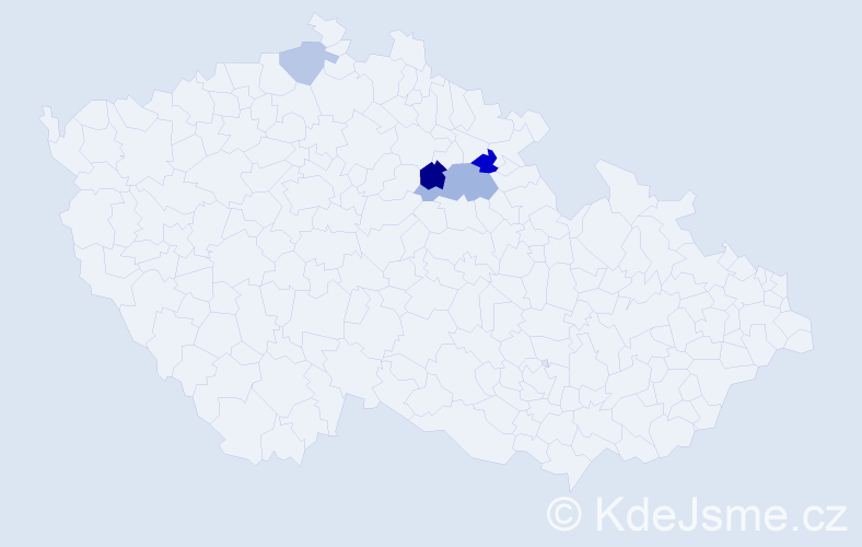 Příjmení: 'Bardisová', počet výskytů 7 v celé ČR