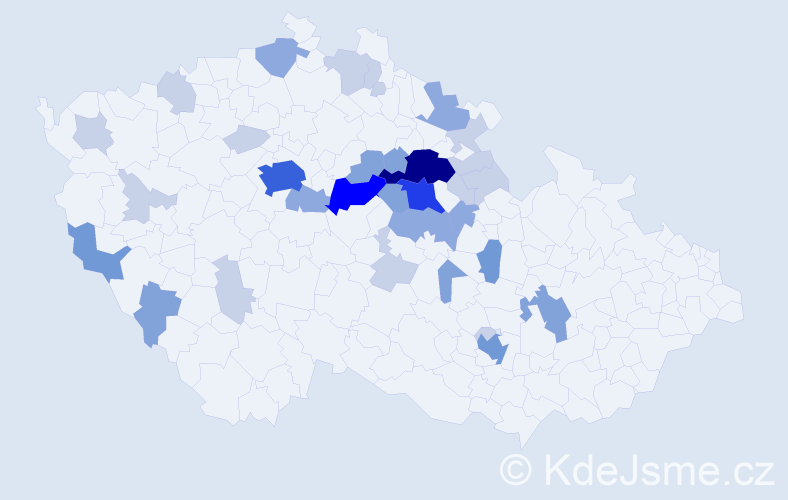 Příjmení: 'Bendáková', počet výskytů 90 v celé ČR
