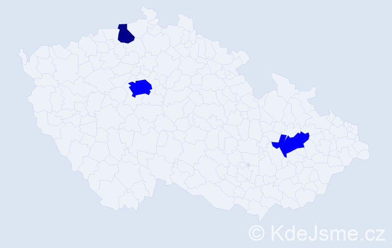 Příjmení: 'Hachran', počet výskytů 4 v celé ČR