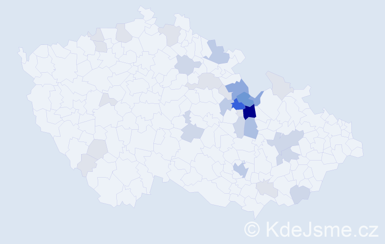 Příjmení: 'Mačát', počet výskytů 104 v celé ČR