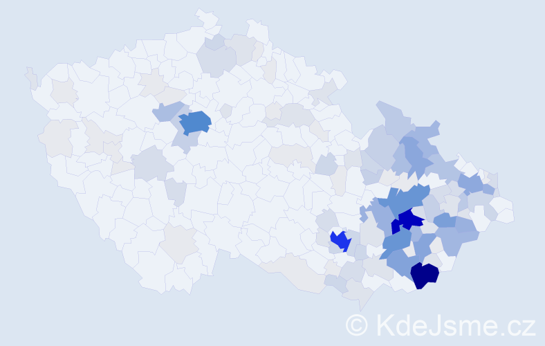 Příjmení: 'Ondrušková', počet výskytů 502 v celé ČR