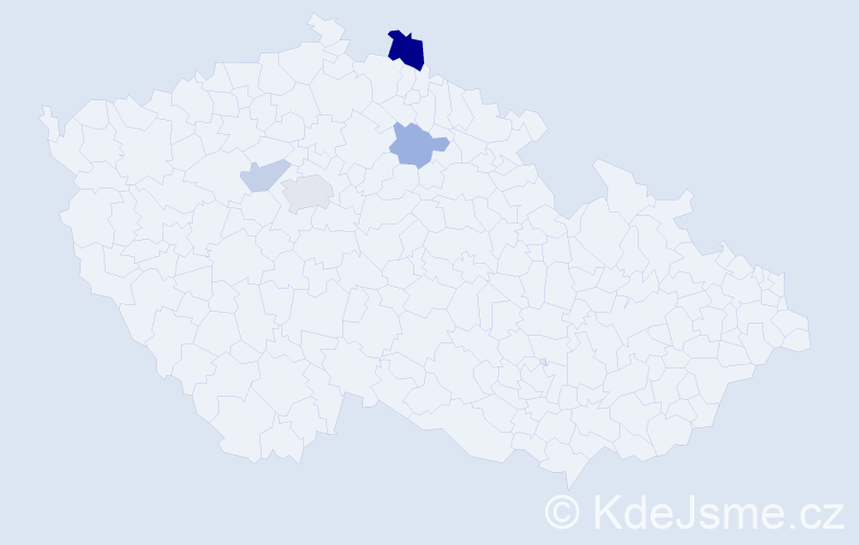 Příjmení: 'Homér', počet výskytů 7 v celé ČR